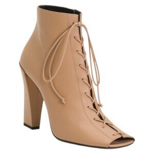 VICTORIA BECKHAM Made In Italy Leather Lace Up Heeled Booties
